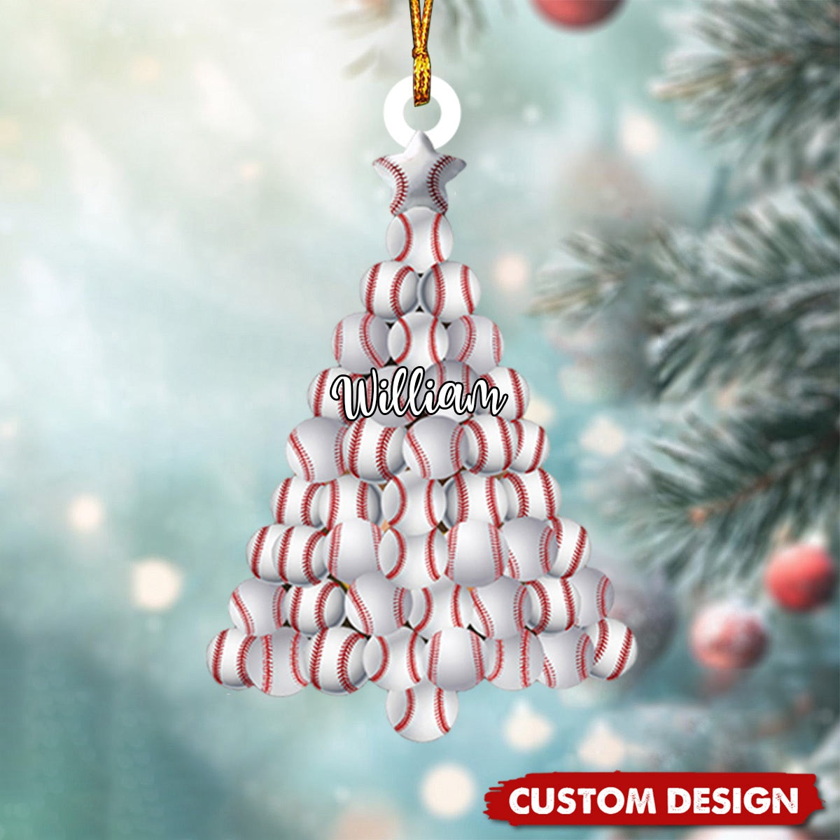 Personalized Baseball Christmas Ornament-Gift For Baseball Lovers-2024 New Release