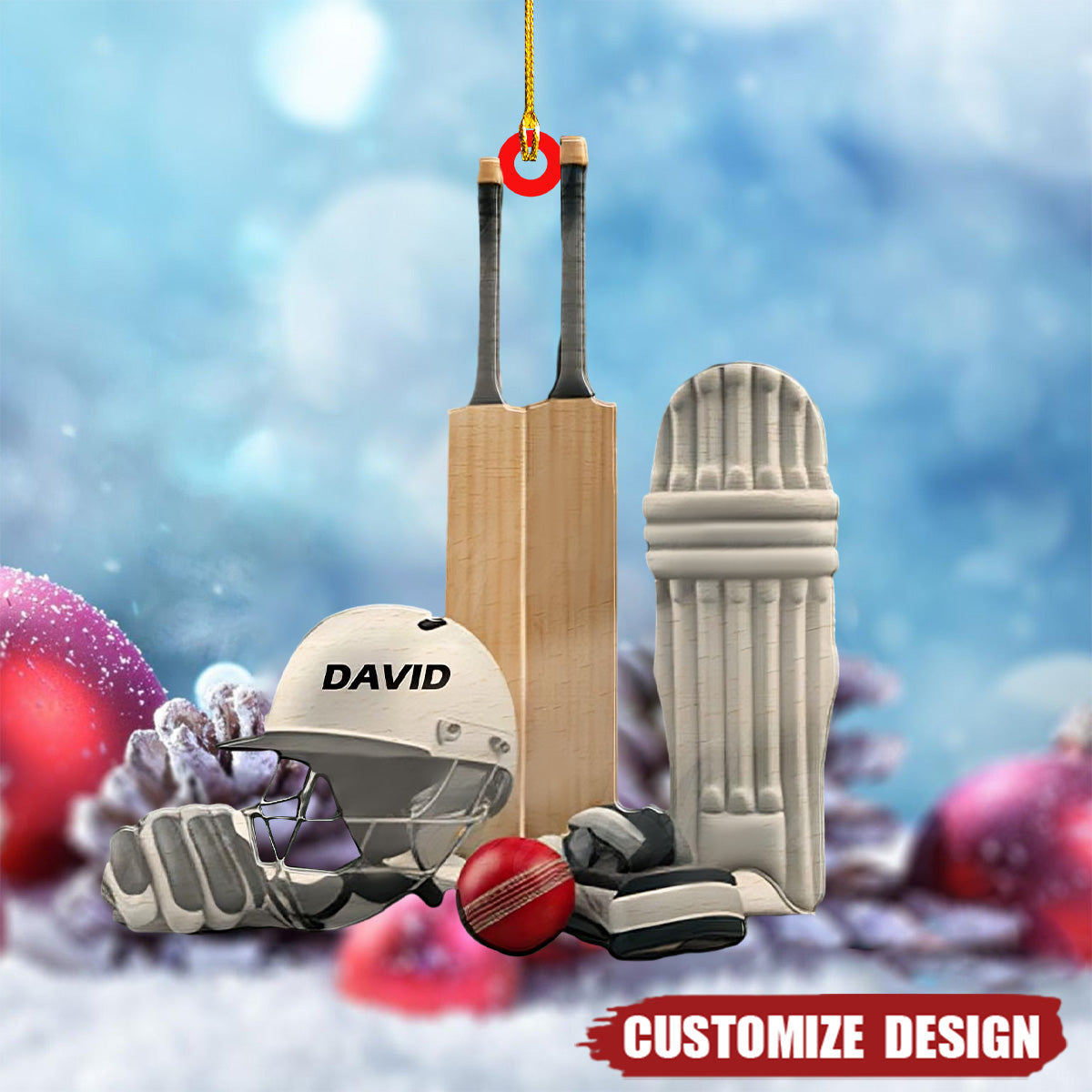 Personalized Cricket Set Ornaments Gift for Cricket Lover - 2024 New Release