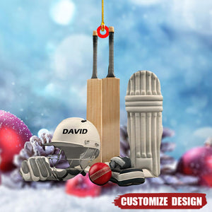 Personalized Cricket Set Ornaments Gift for Cricket Lover - 2024 New Release