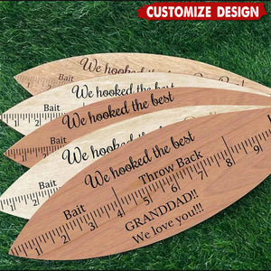 Personalized Wooden We Hooked the Best Papa Fish Style Ruler