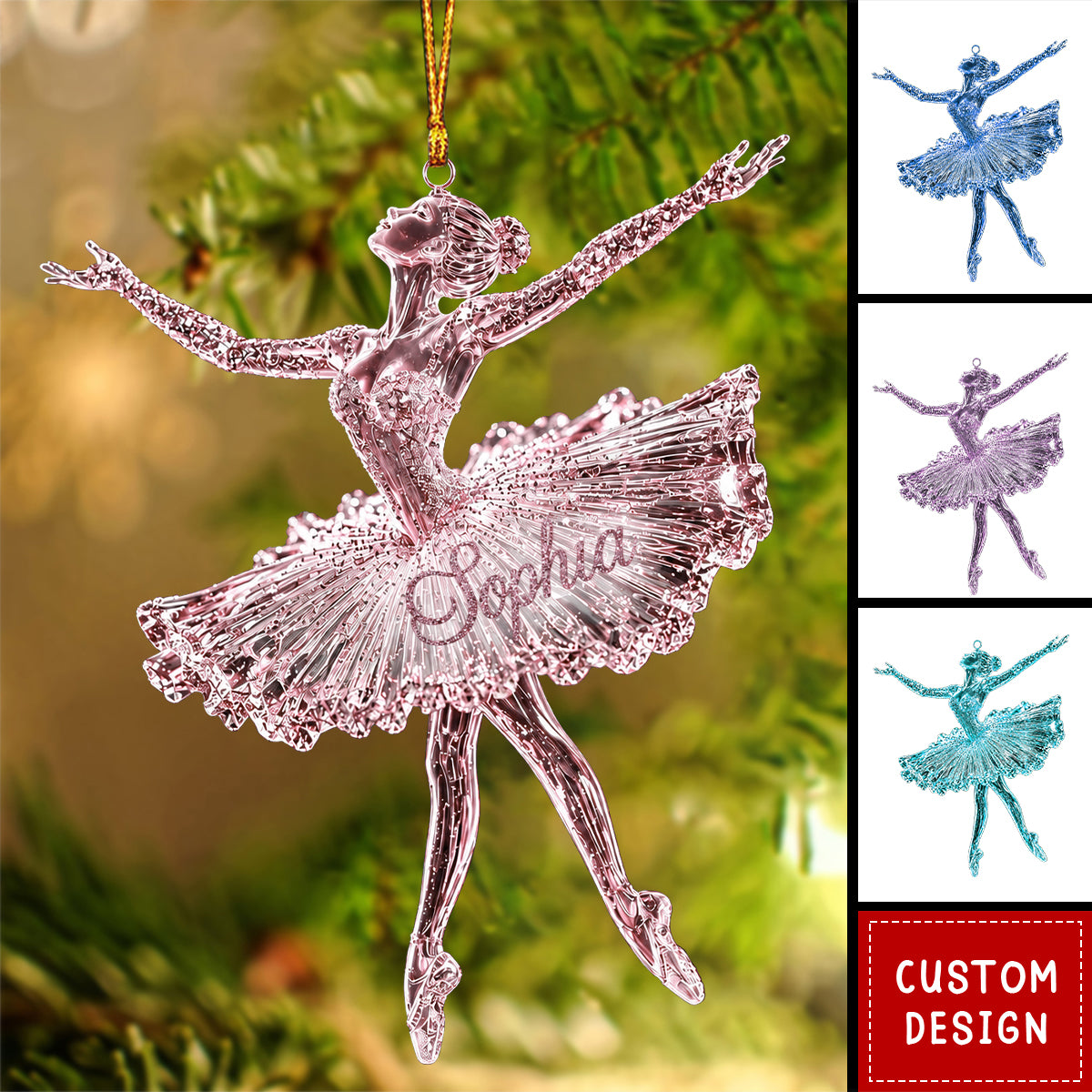 Personalized Ballerina Christmas Ornament, Ballet Dancer Gift,Nutcracker Ballet Decor