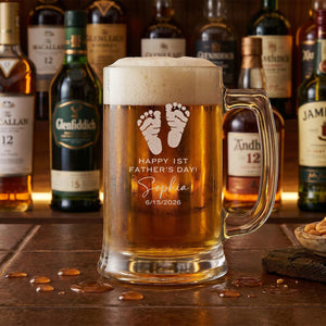 Personalized First Father's Day Beer Glass – Custom New Dad Gift