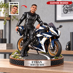 Personalized Motorcycle Rider Acrylic Plaque,Biker Gift for Men,Motorcycle Lover Desk Decor