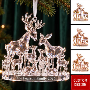 Personalized Deer Family Christmas Ornament