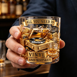 Soul-stirring Vinyl Record Round Glass, Personalized Gifts For Drinking & Vinyl Record Lovers