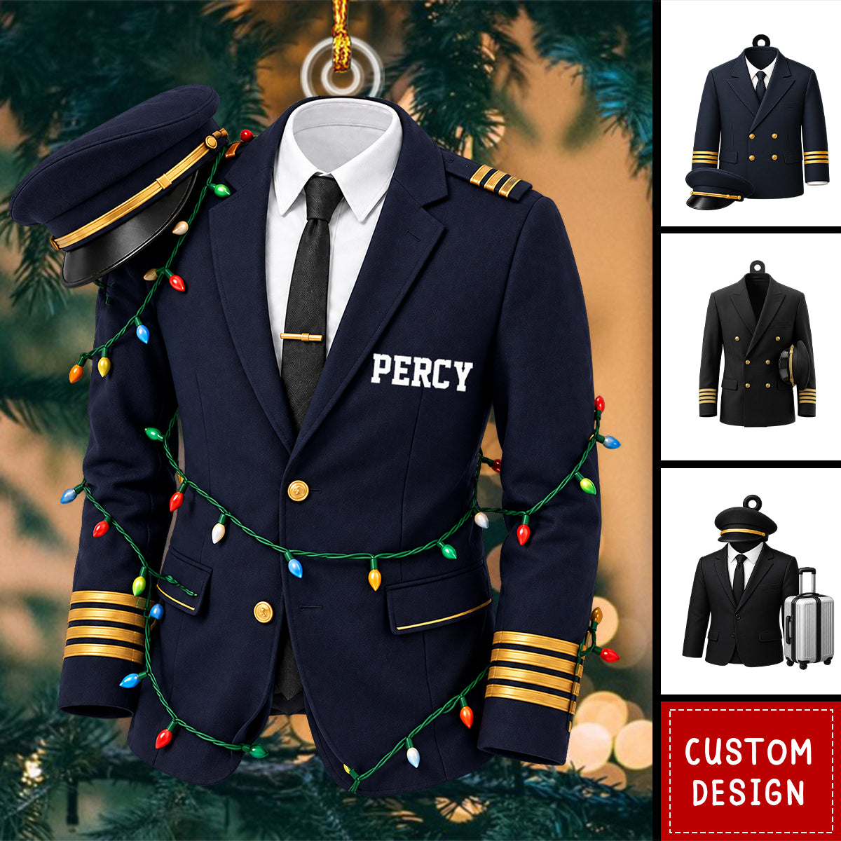 Personalized Pilot Christmas Ornament, Airline Pilot Gift