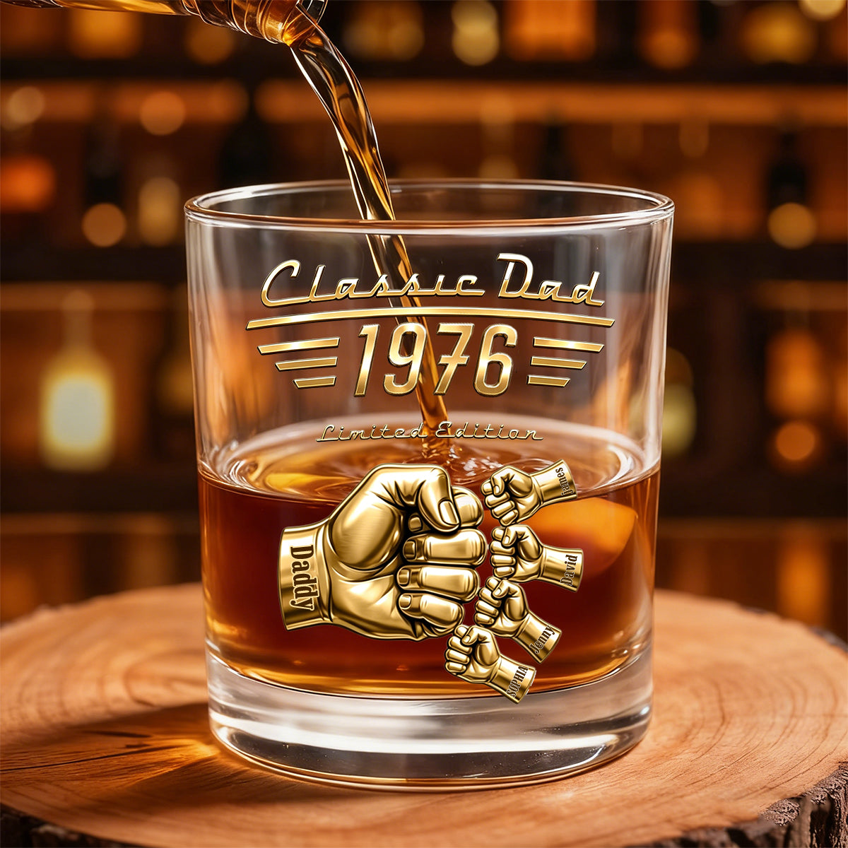 Timeless Dad Round Glass - Personalized Gifts For Dads