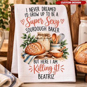 Personalized Sourdough Baker Kitchen Towel, Funny Sourdough Gift, Sourdough Lover Gift, Baking Gift