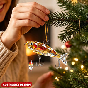 Personalized Stained Glass Fishing Gear Christmas Ornament Gift For Fishing Lover