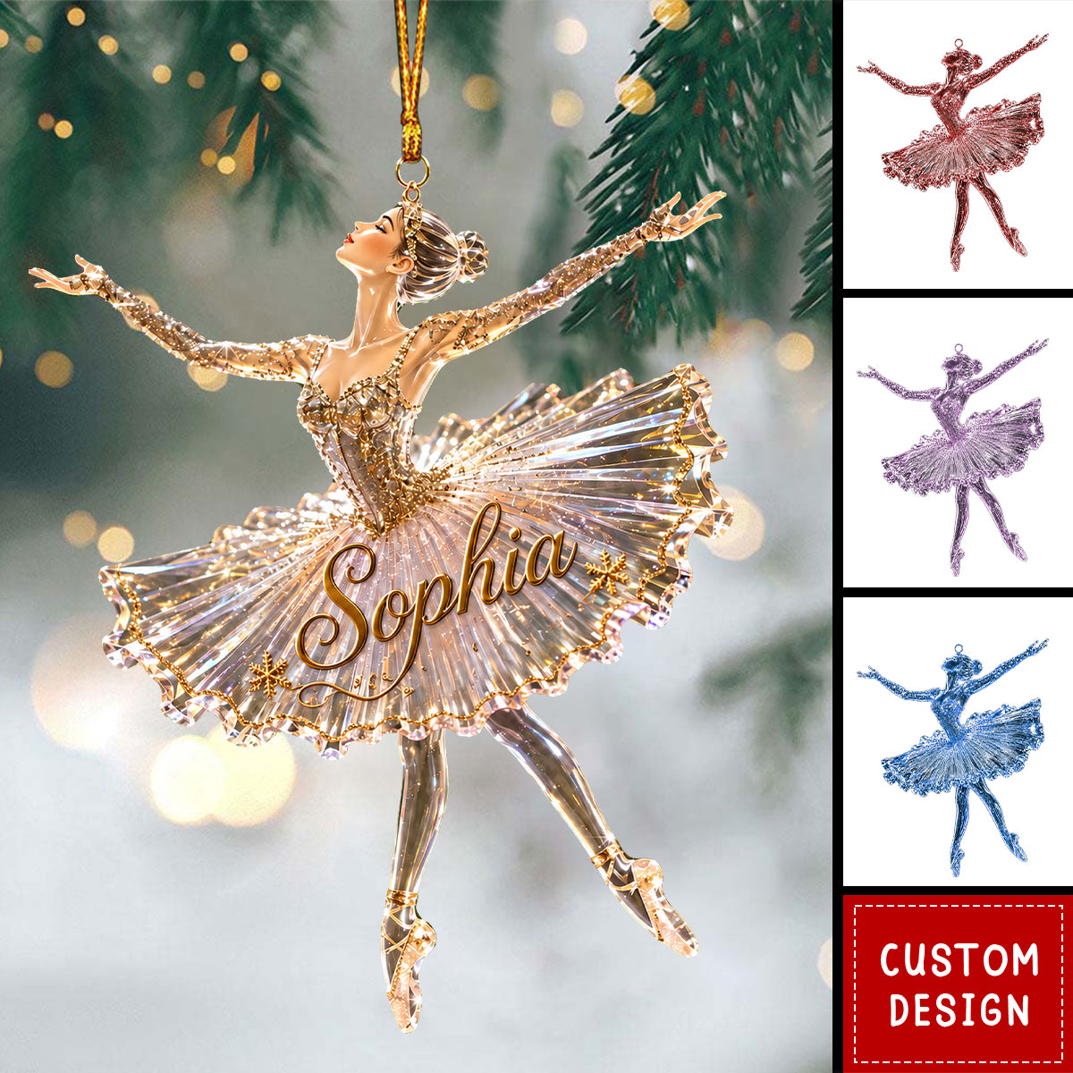Personalized Ballerina Christmas Ornament, Ballet Dancer Gift,Nutcracker Ballet Decor