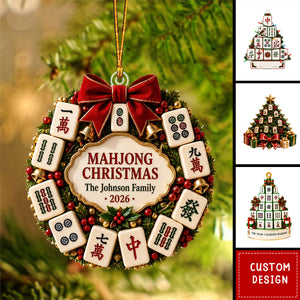 Personalized Mahjong Christmas Ornament,Mahjong Player Gift