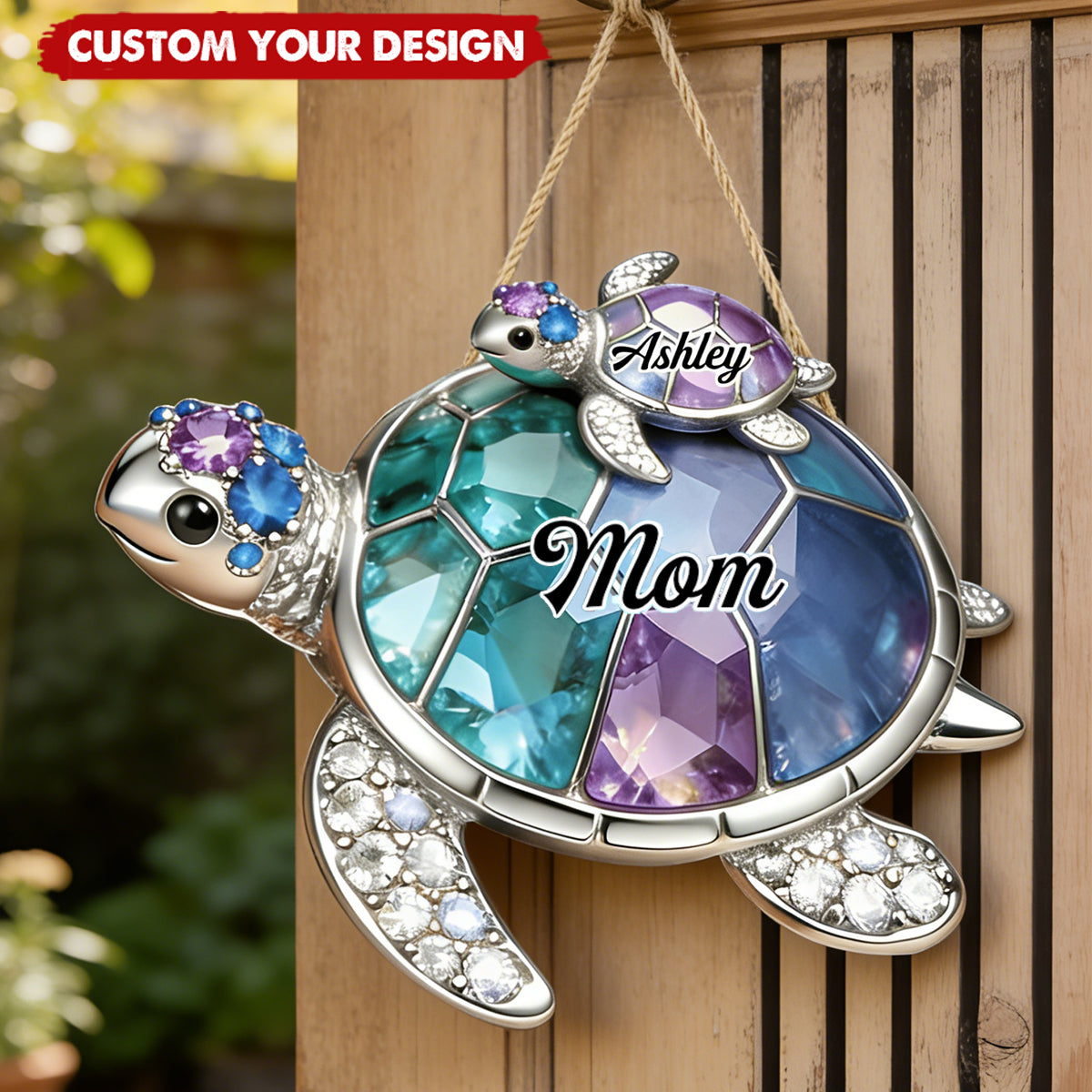 Personalized Grandma/Mom Turtle Wood Sign- Gift For Mom and Grandma