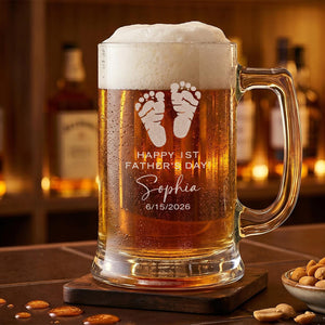 Personalized First Father's Day Beer Glass – Custom New Dad Gift