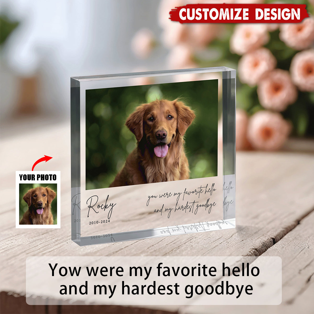 Personalized Pet Memorial Plaque - Pet Loss Keepsake