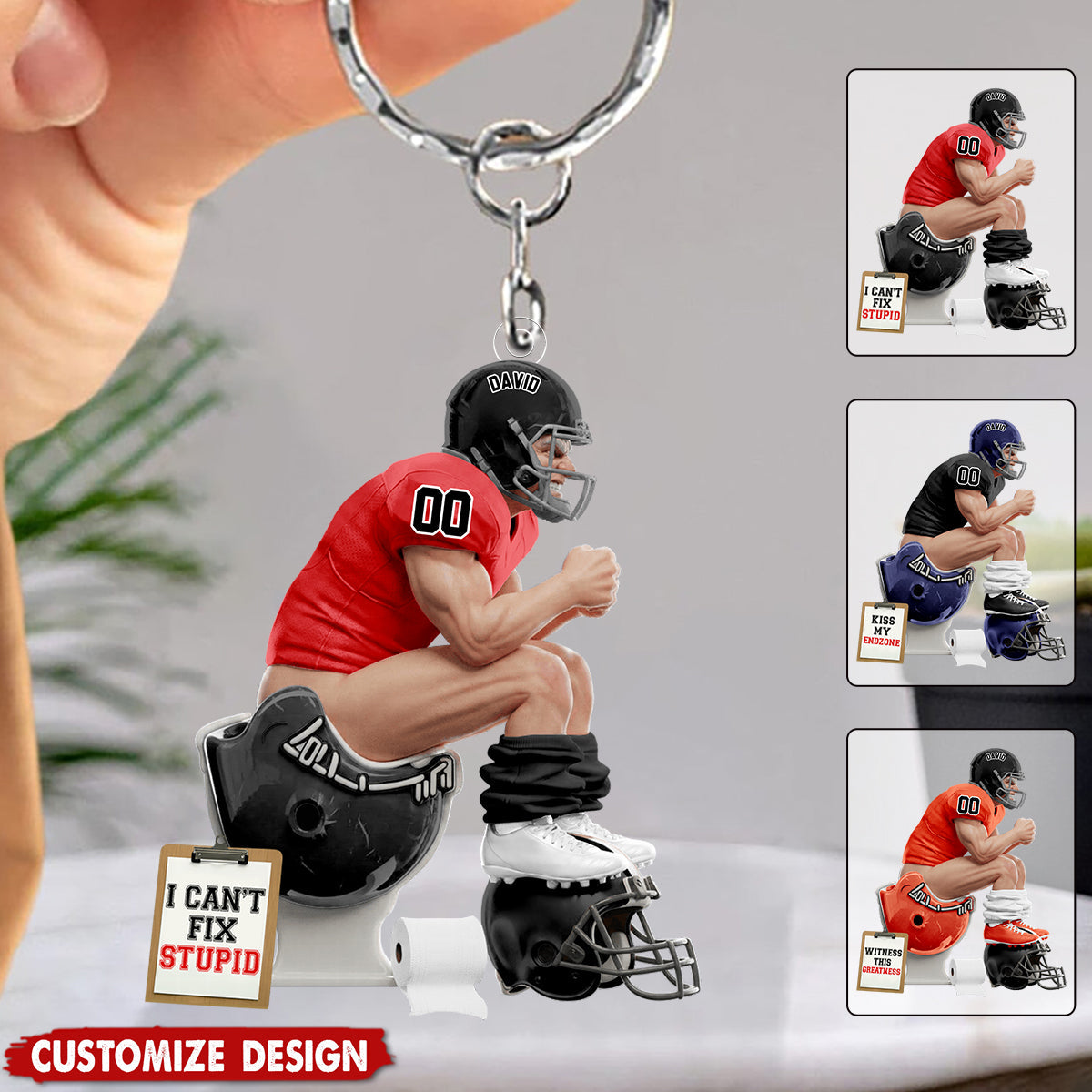 Strong Rival Sports – Personalized  Keychain - Gifts for American Football Lovers