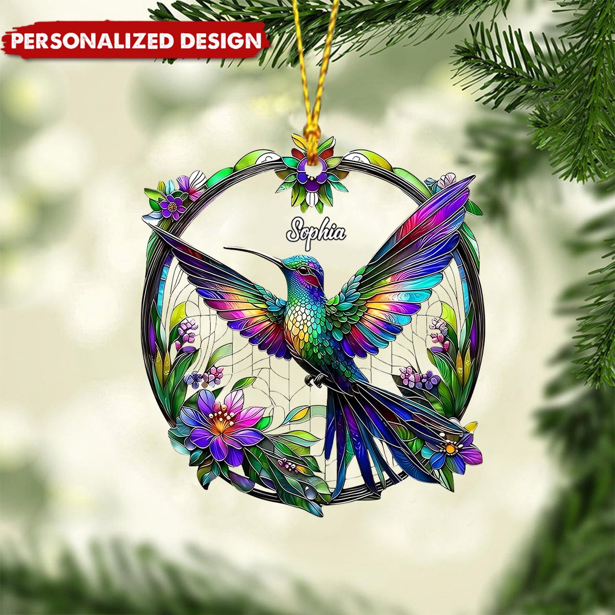 Beatiful Hummingbird-Personalized Hummingbird Ornament