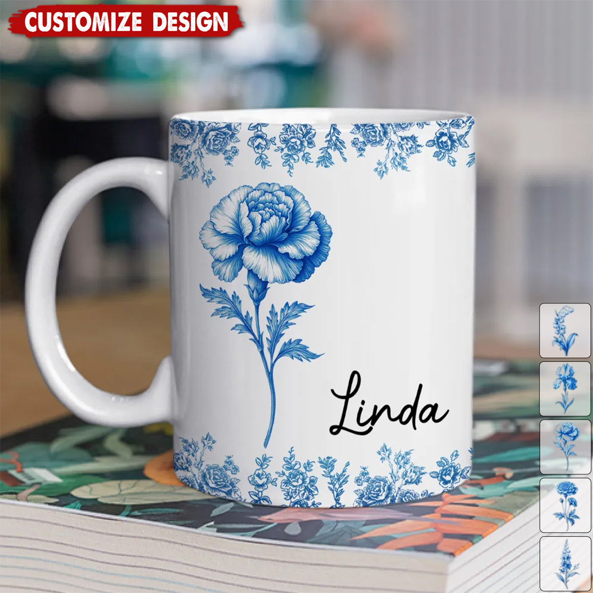 Friends Are Flowers That Never Fade Toile - Personalized Coffee Mug
