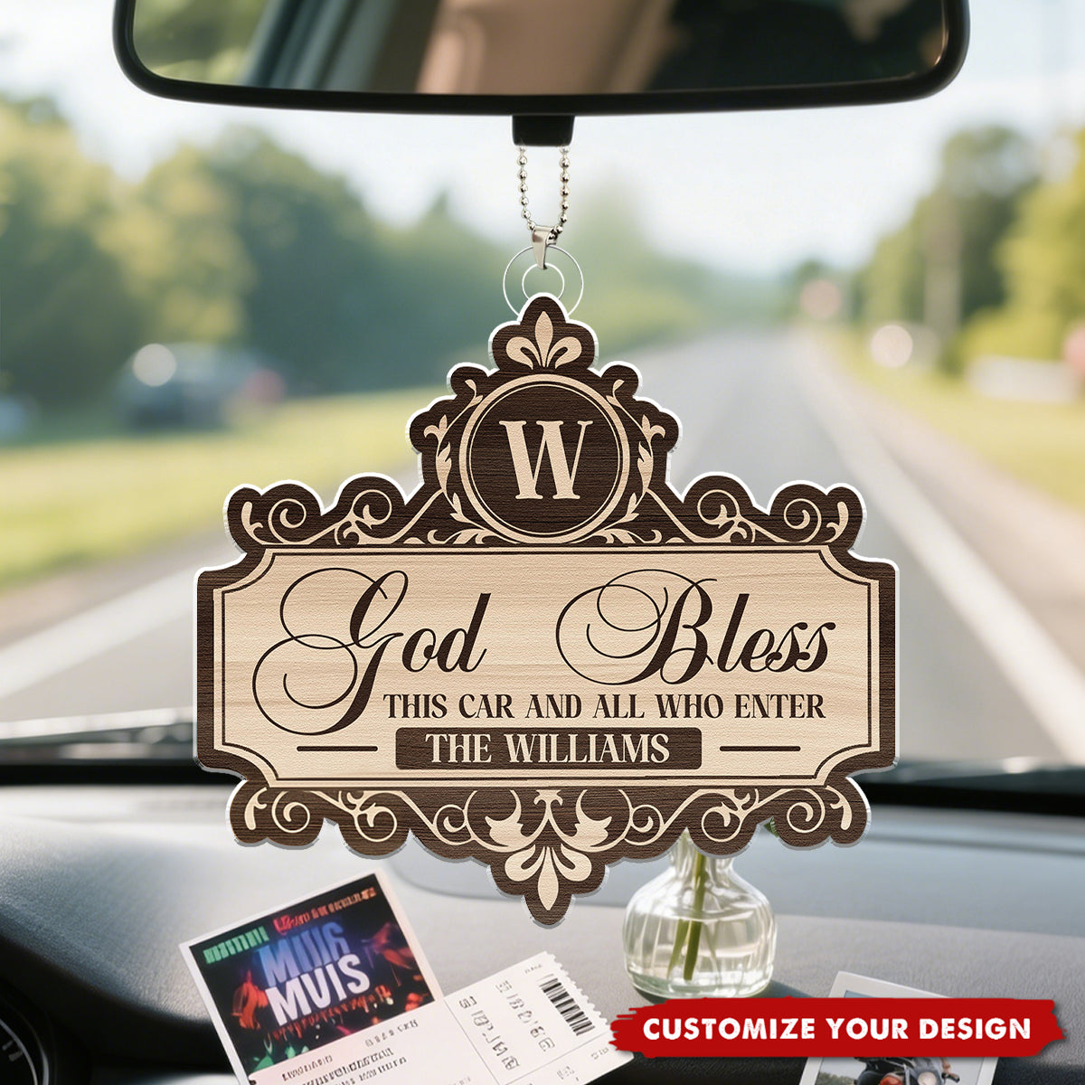 God Bless This Car And All Who Enter - Personalized Hang Car Ornament
