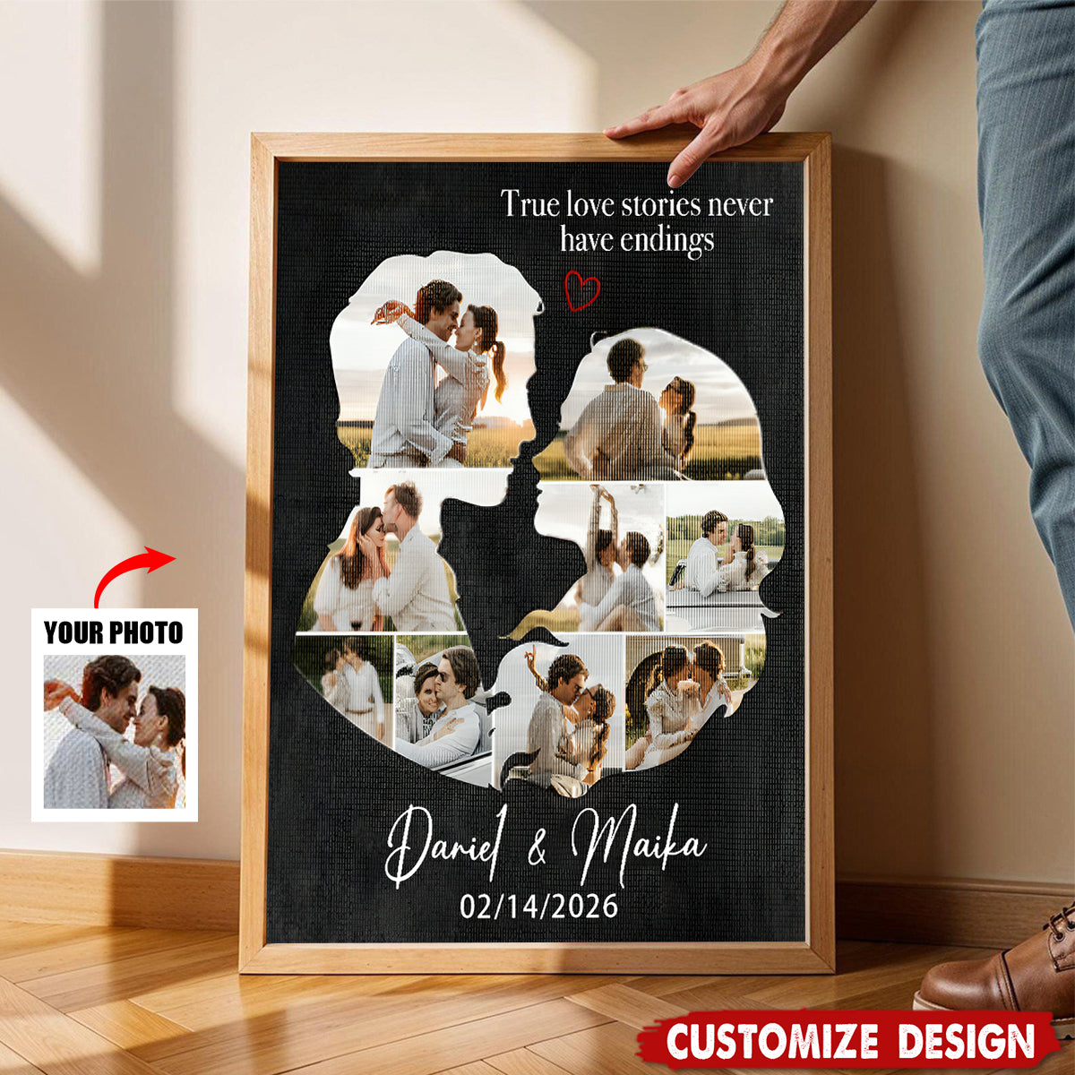 Personalized Couple Photo Poster - Gift For Husband Wife, Couples