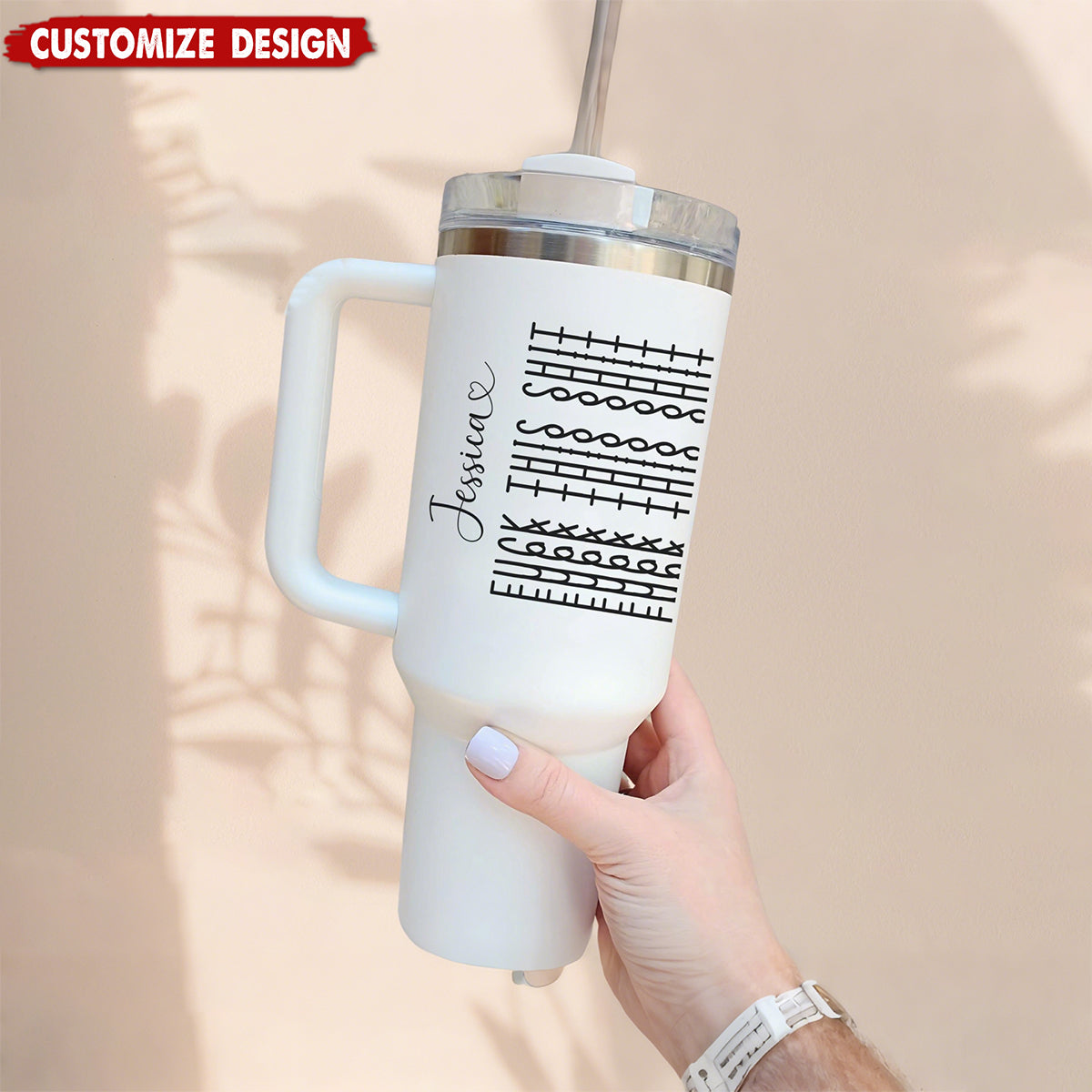 Let The Tumbler Do The Talking-Personalized Fk This Sh*t Tumbler-Gift For Best Friends, Sisters, Family Members, Coworkers