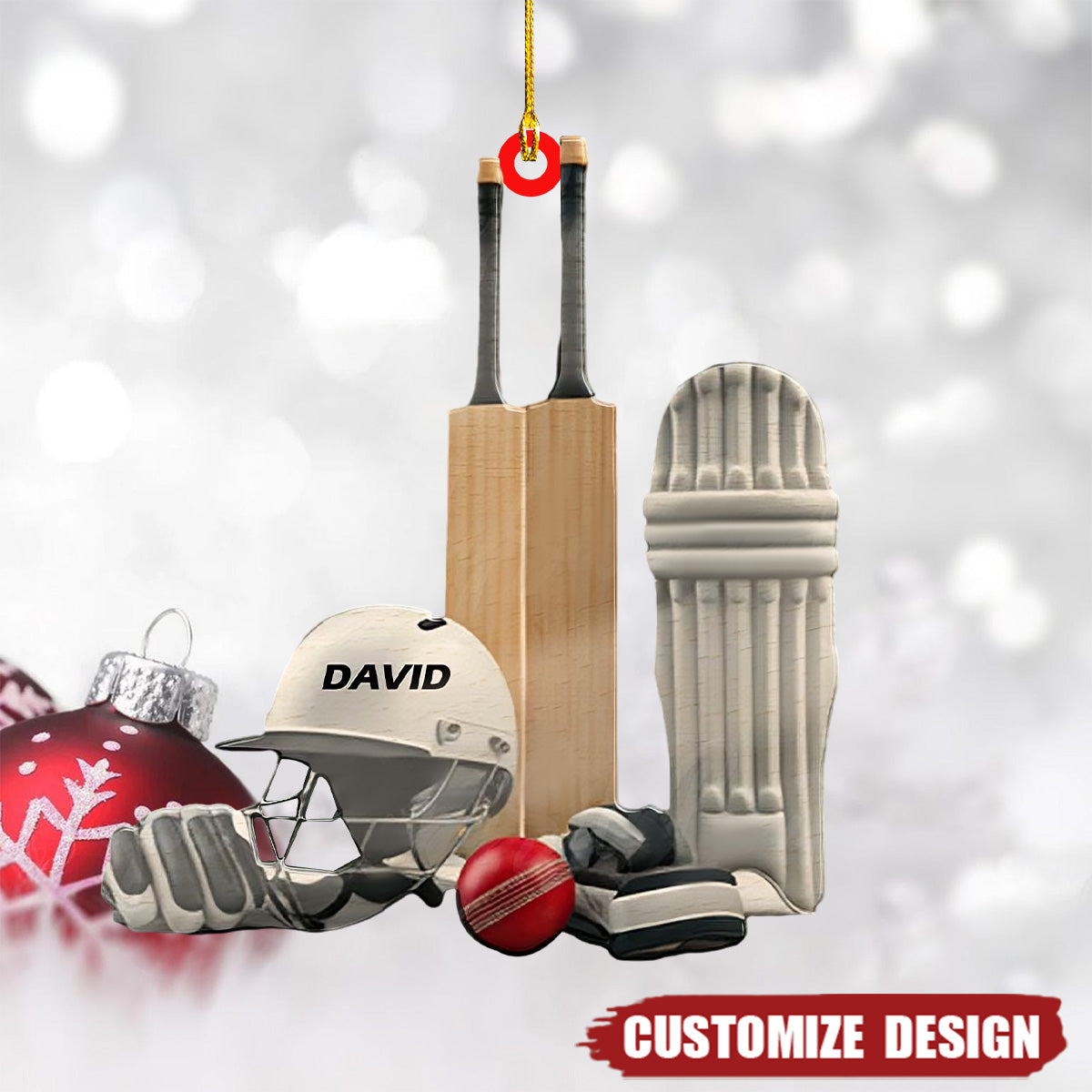Personalized Cricket Set Ornaments Gift for Cricket Lover - 2024 New Release