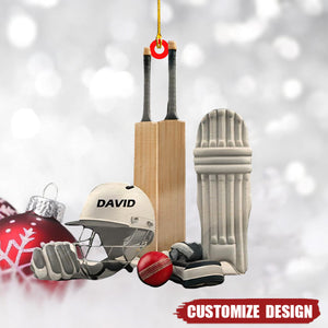 Personalized Cricket Set Ornaments Gift for Cricket Lover - 2024 New Release