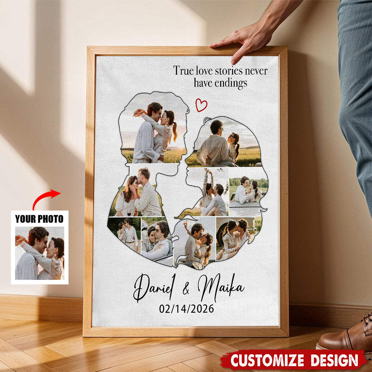 Personalized Couple Photo Poster - Gift For Husband Wife, Couples