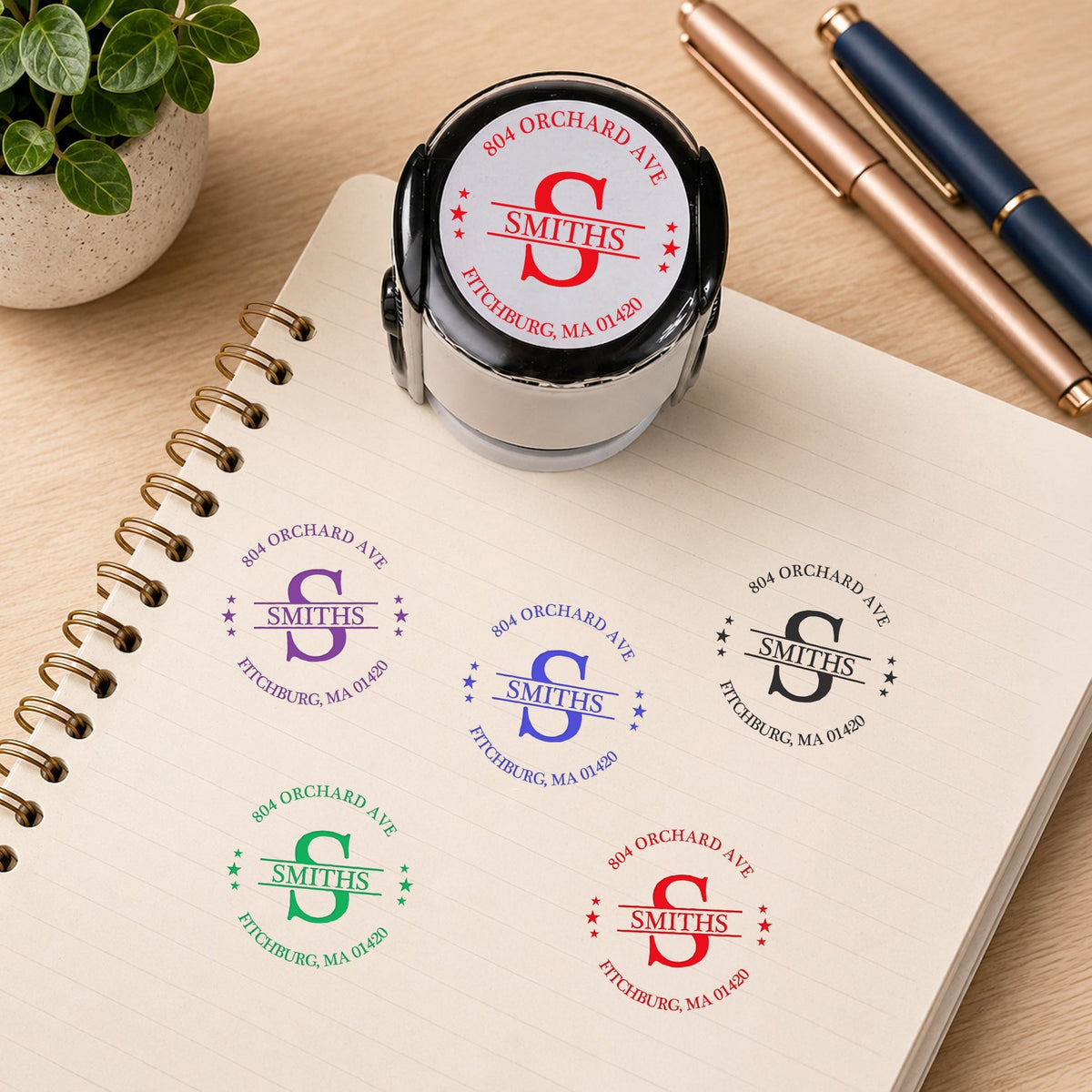 Custom Address, Name & Monogram - Personalized Stamp