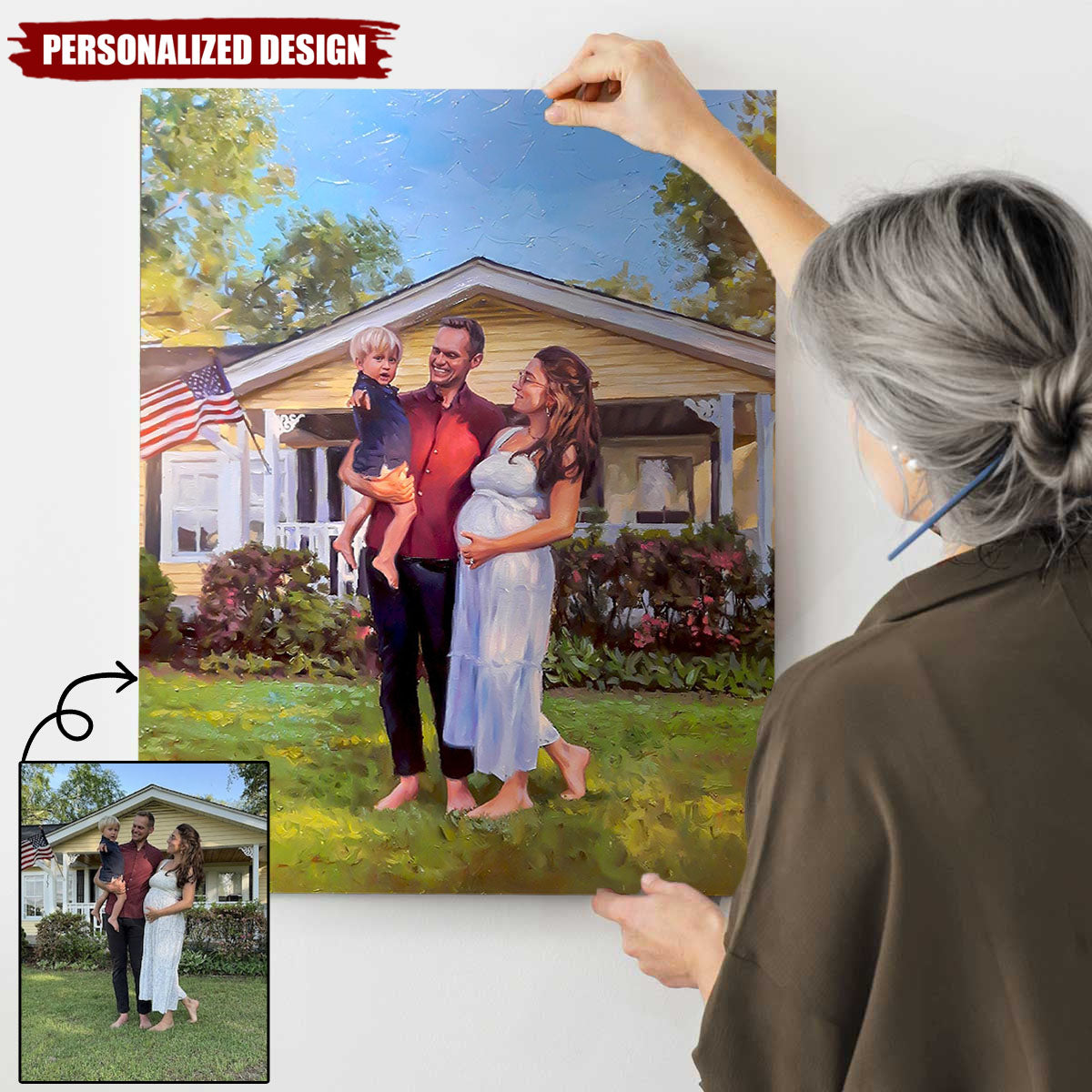 Personalized ORIGINAL Oil Painting From Photo-100% hand-painted