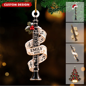 Personalized Clarinet Christmas Ornament, Clarinet Player Gift, Band Teacher Gift