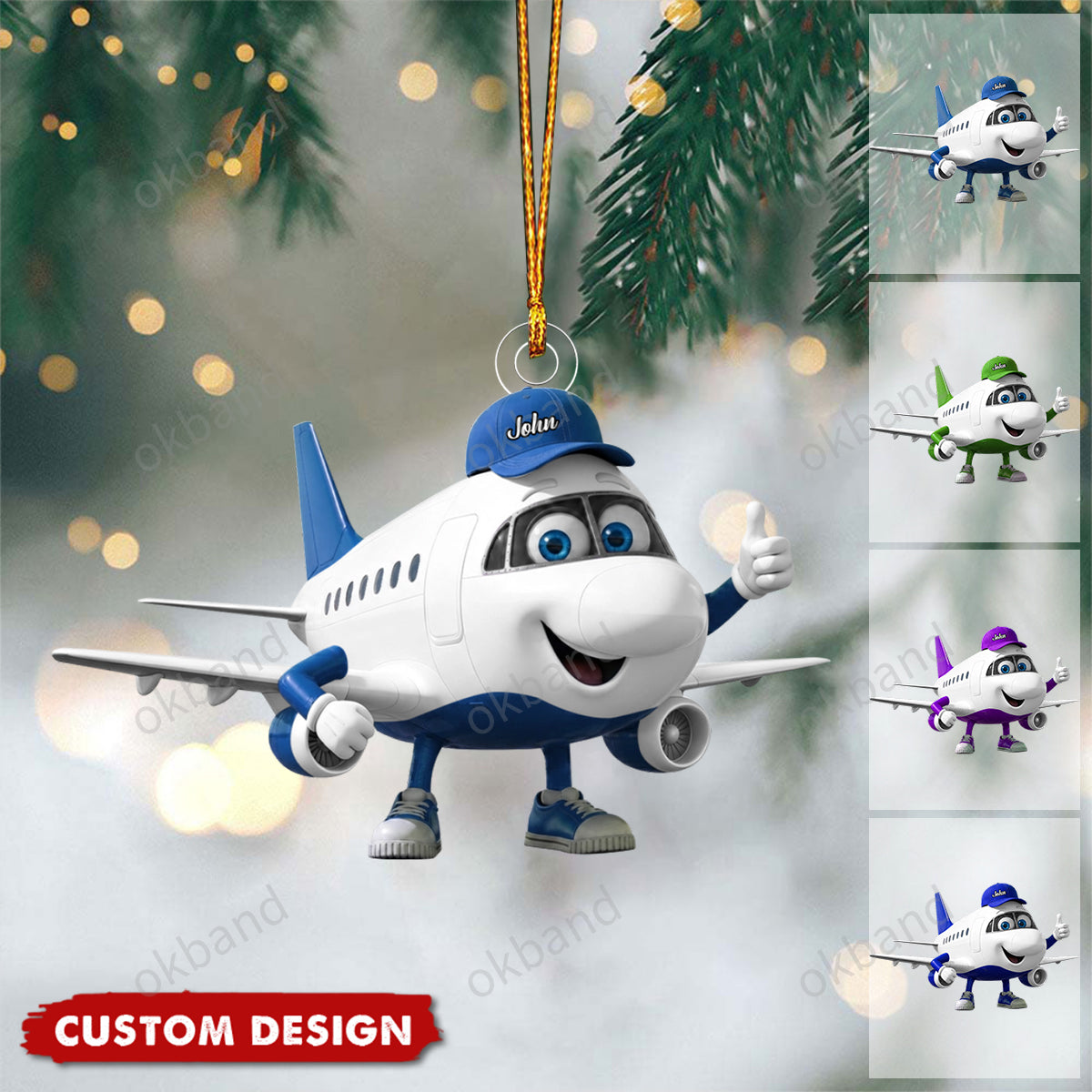 New Release - Personalized Cute Plane Mascot Ornament
