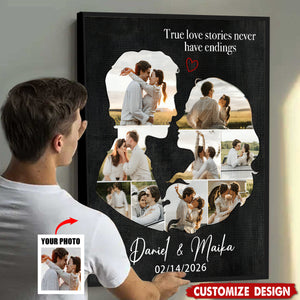Personalized Couple Photo Poster - Gift For Husband Wife, Couples