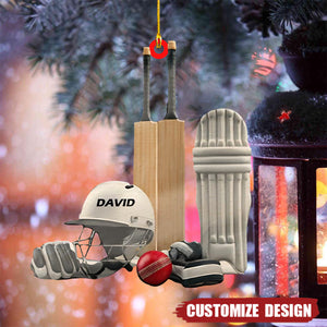 Personalized Cricket Set Ornaments Gift for Cricket Lover - 2024 New Release