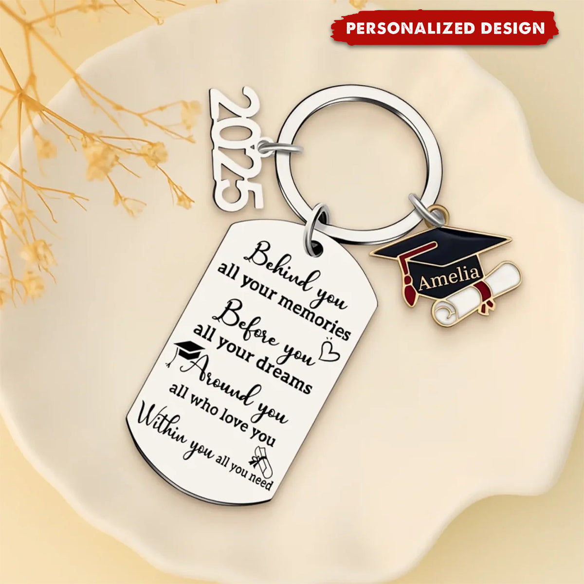 Personalized Engraved Graduation Keychain-Graduation Gift For Family Members