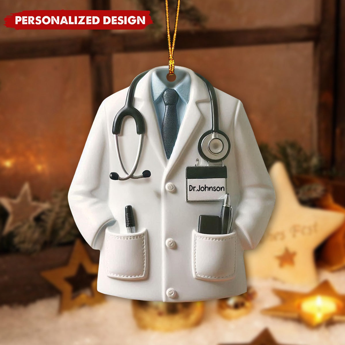 Personalized Doctor Blouse Christmas Ornament-Gifts For Medical Grad Healthcare Worker