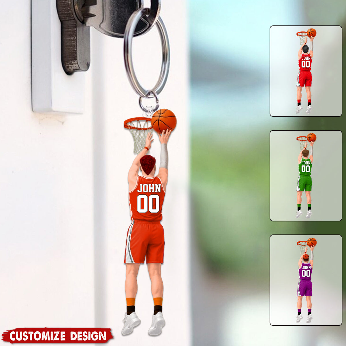 Personalized Back View Basketball Keychain - Gift For Basketball Lovers