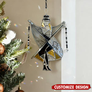 Personalized Boho Dancing Lady Window Suncatcher
