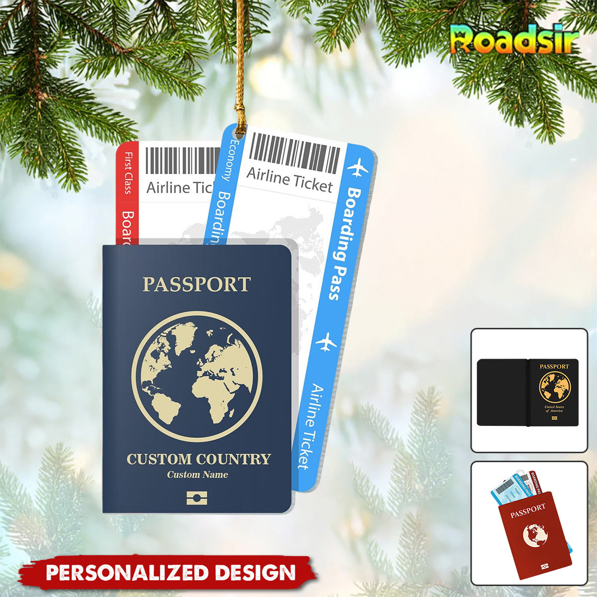 Personalized Passport Travel Ornament-Gift For Travelers & Adventurers-2024 New Release