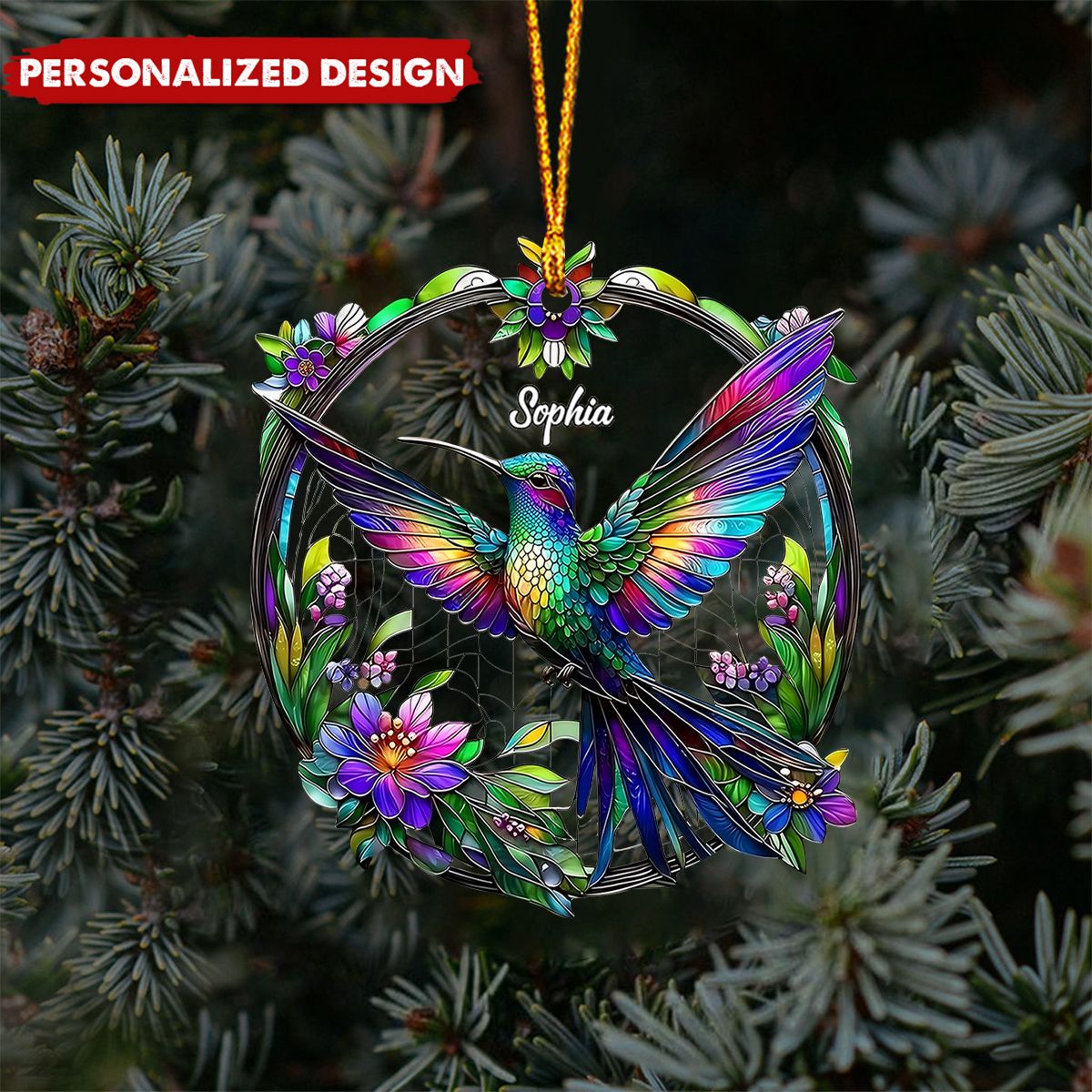 Beatiful Hummingbird-Personalized Hummingbird Ornament