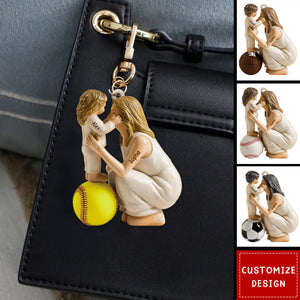 Personalized Any Sport Mom Acrylic Keychain