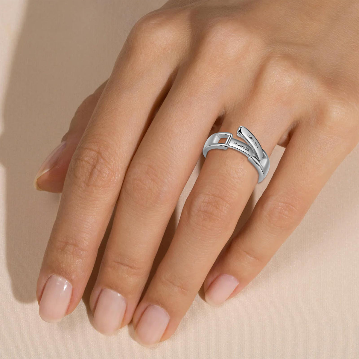 Personalized Matching Ring, Custom Secret Message Ring - Anniversary Gift for Couples