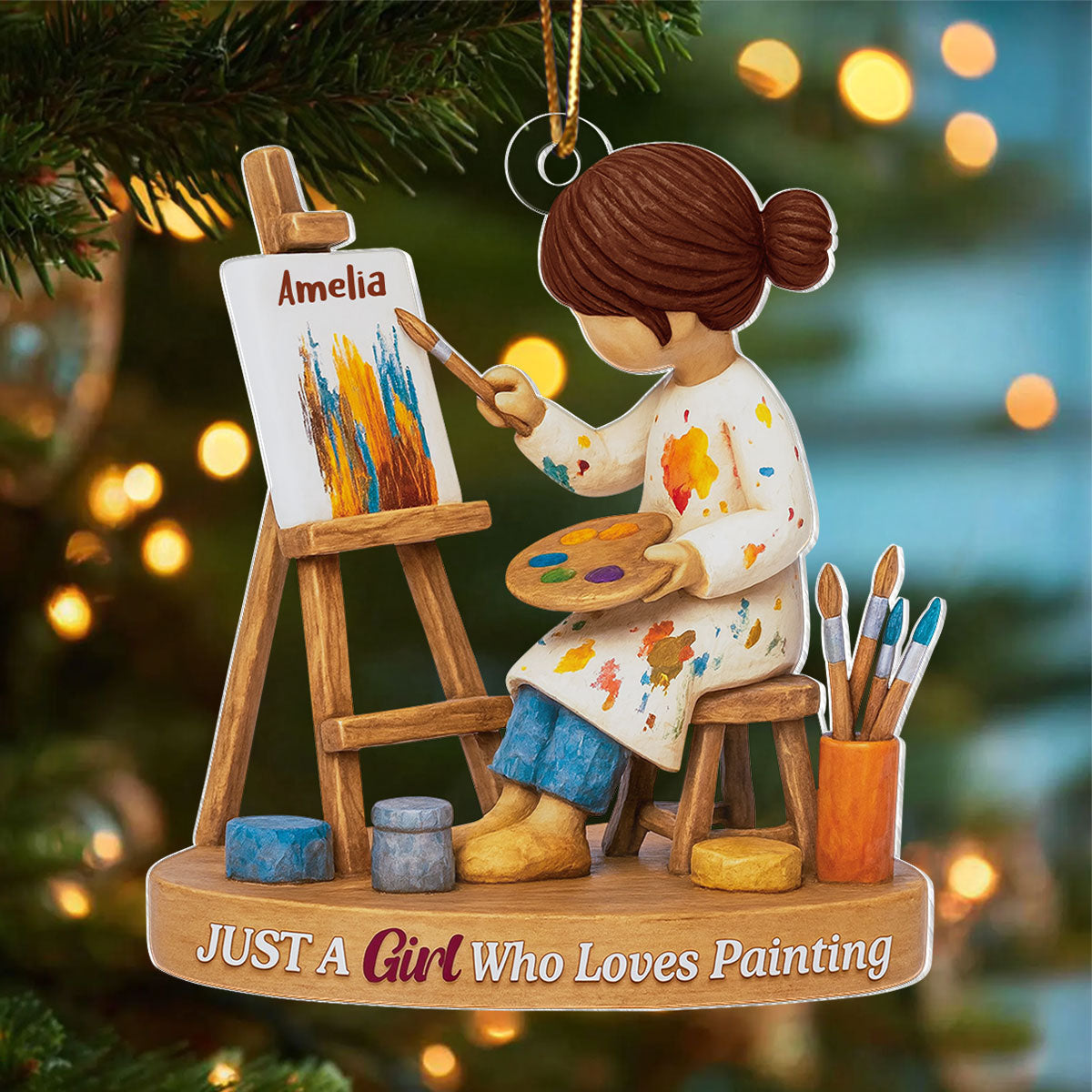 Just A Girl Who Loves Painting - Personalized Artist Acrylic Ornament