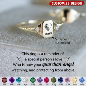 I Will Carry You With Me Until I See You Again - Personalized Memorial Birthstone Ring