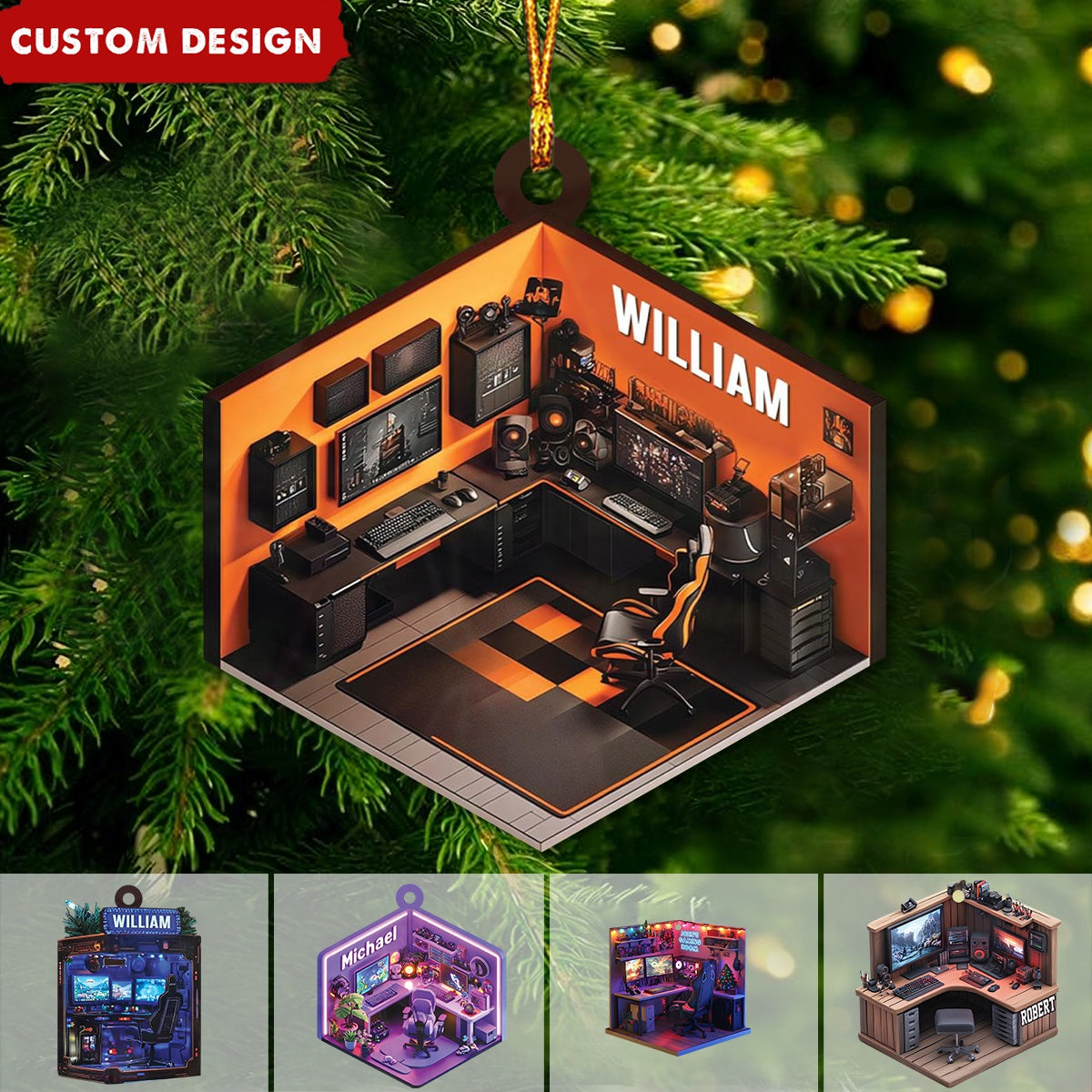 Personalized Gaming Room Christmas Ornament, Gift For Gamer-2024 New Release