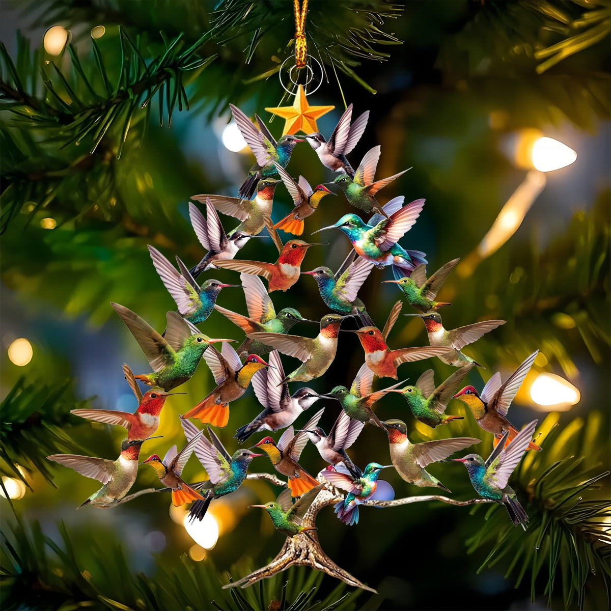 Hummingbird Christmas Tree Ornament, Gift For Bird Lovers-New Release