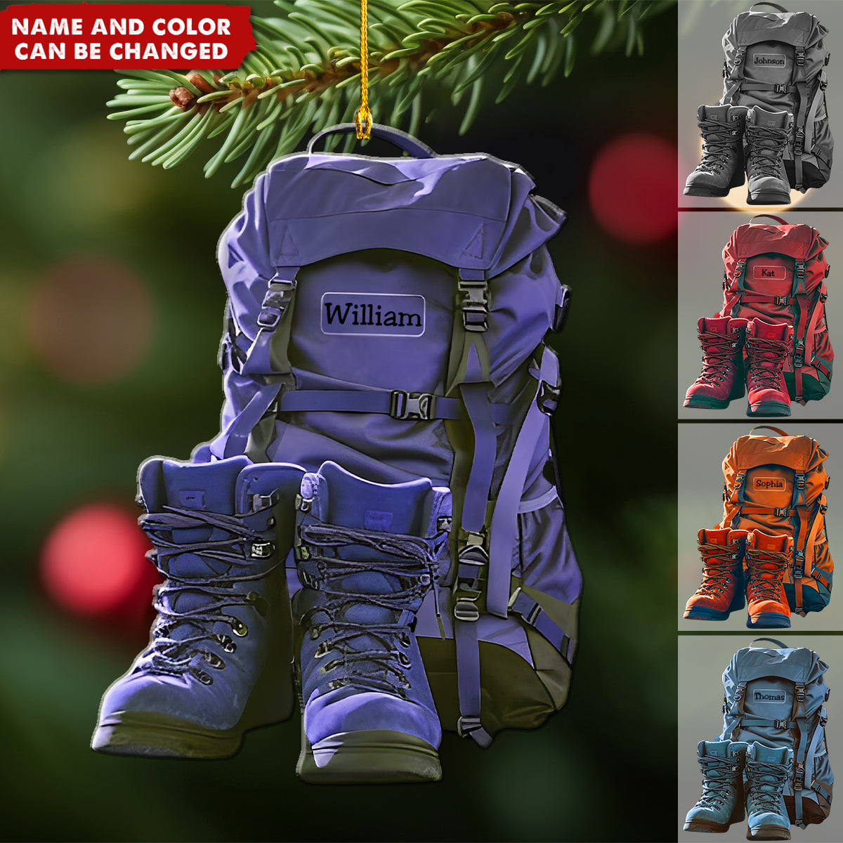 New Release Personalized Hiking Acrylic Christmas Ornament, Gift For Hiking,Camping Lovers
