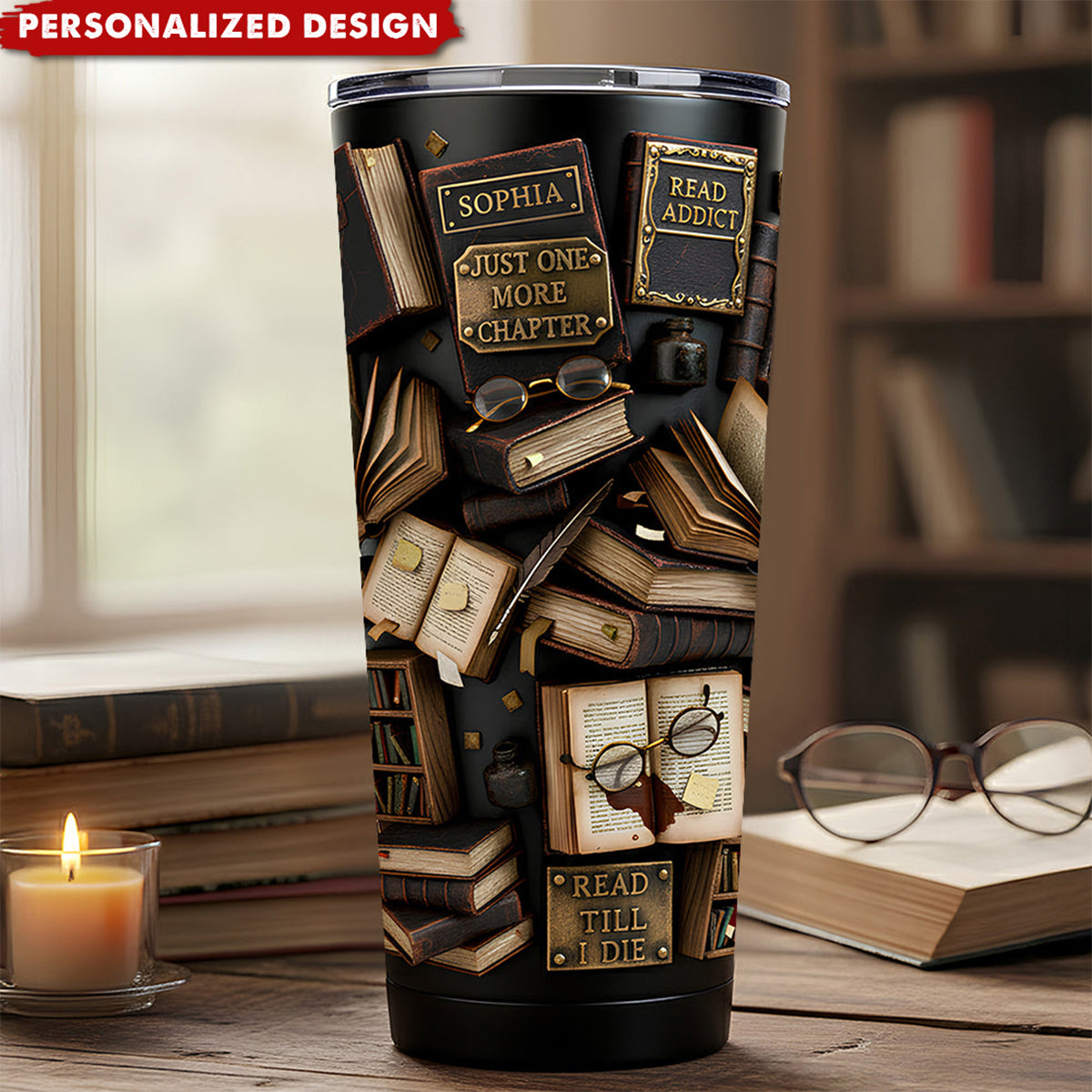 Reading Book 20oz Tumbler - Personalized Gifts For Book Lovers
