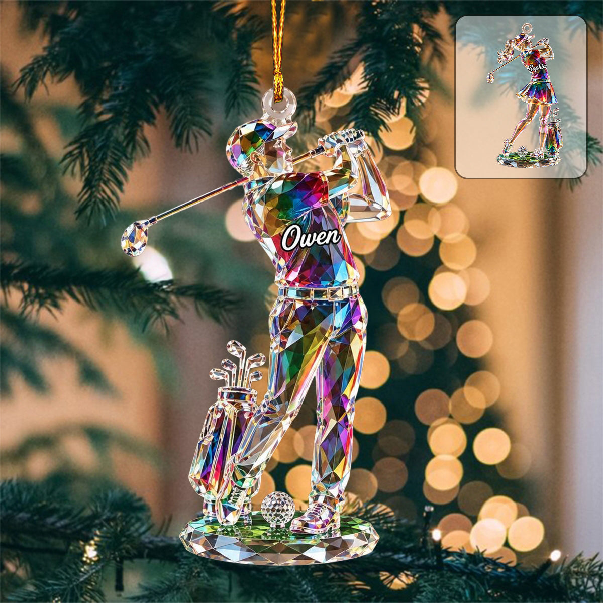 Personalized Golf Ornament, Golfer Christmas Ornament, Golf Lover Gift