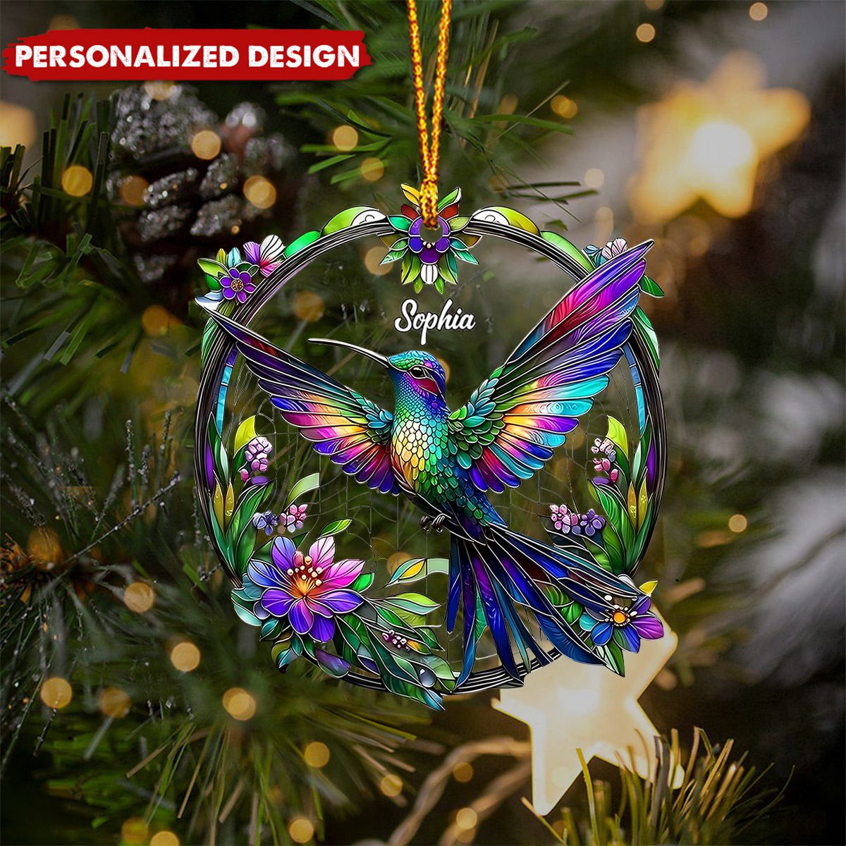 Beatiful Hummingbird-Personalized Hummingbird Ornament