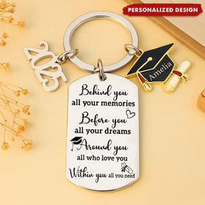 Personalized Engraved Graduation Keychain-Graduation Gift For Family Members